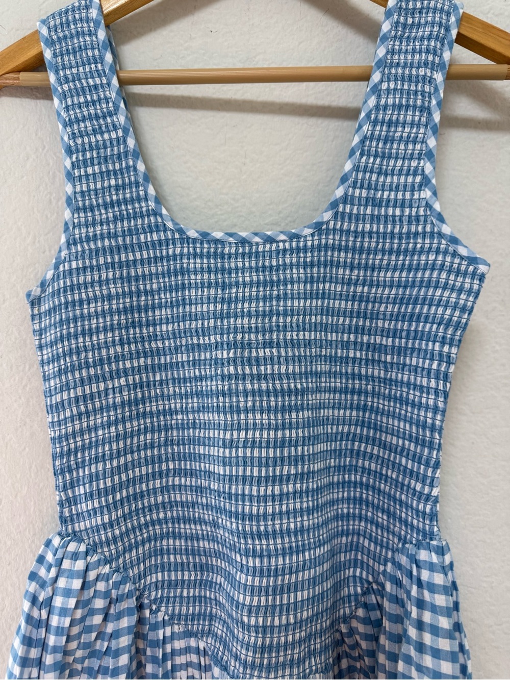 Loeffler Randall Estelle Dress Blue Gingham Size 4 NWT - Picture 5 of 6